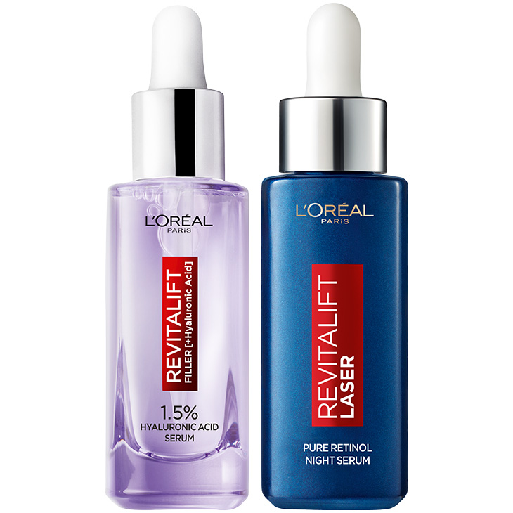 L'Oréal Paris Revitalift Filler 1,5% Hyaluronic Acid Serum + Revitalift Laser Pure Retinol Night Serum